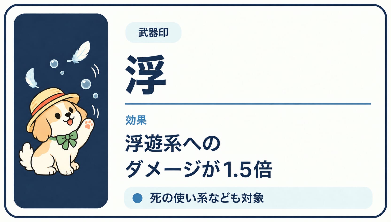 浮遊属性の敵に与えるダメージが増える「浮」印の効果カード