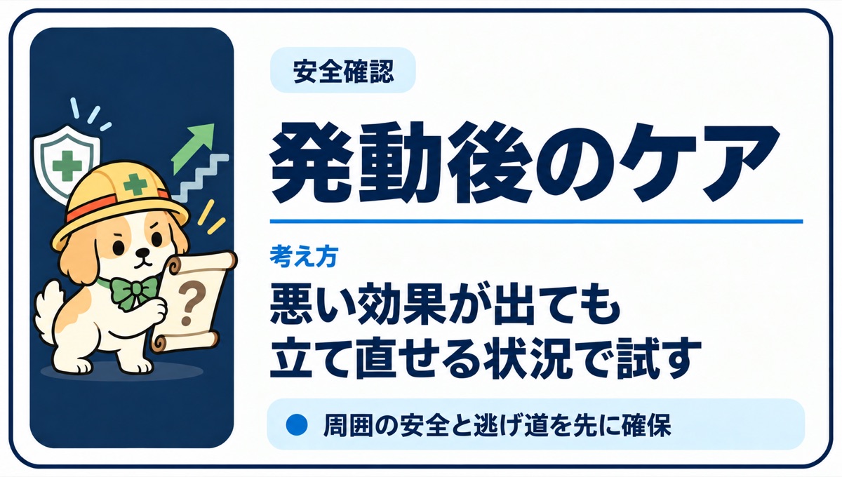 悪い効果が出ても立て直せる状況で識別する考え方